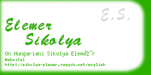 elemer sikolya business card